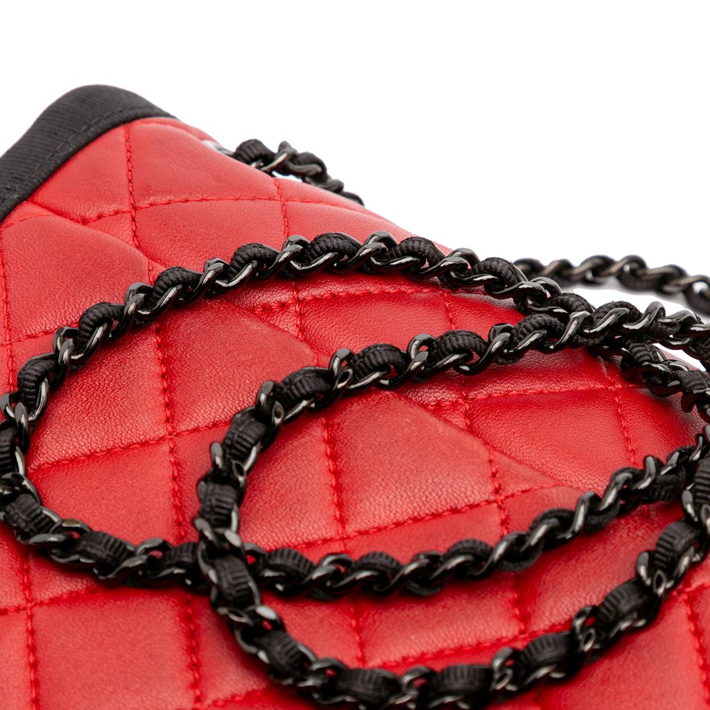 Chanel Medium Quilted Lambskin Grosgrain Two Tone Flap - Image 12