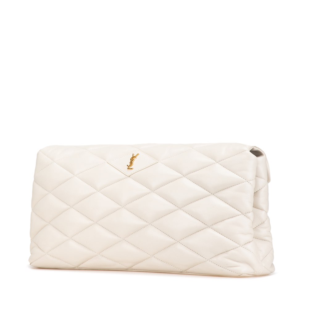 Saint Laurent Large Quilted Lambskin Sade Clutch - 2