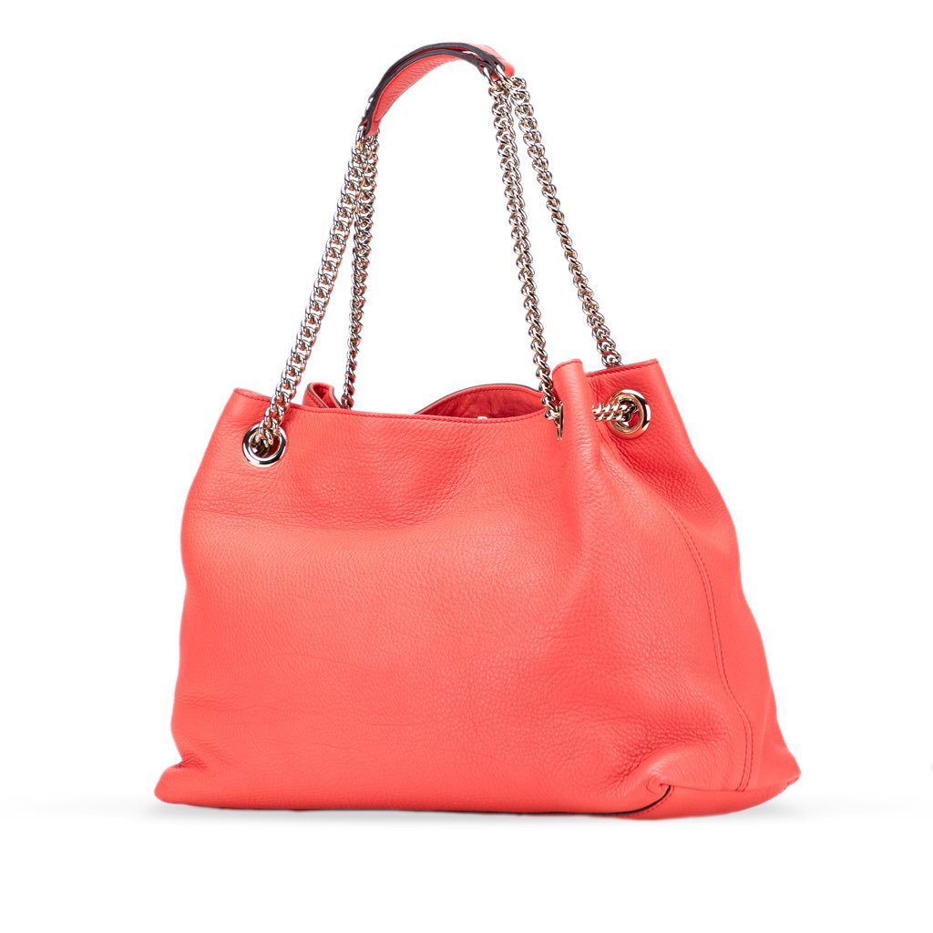 Gucci Medium Leather Soho Chain Tote - Back view