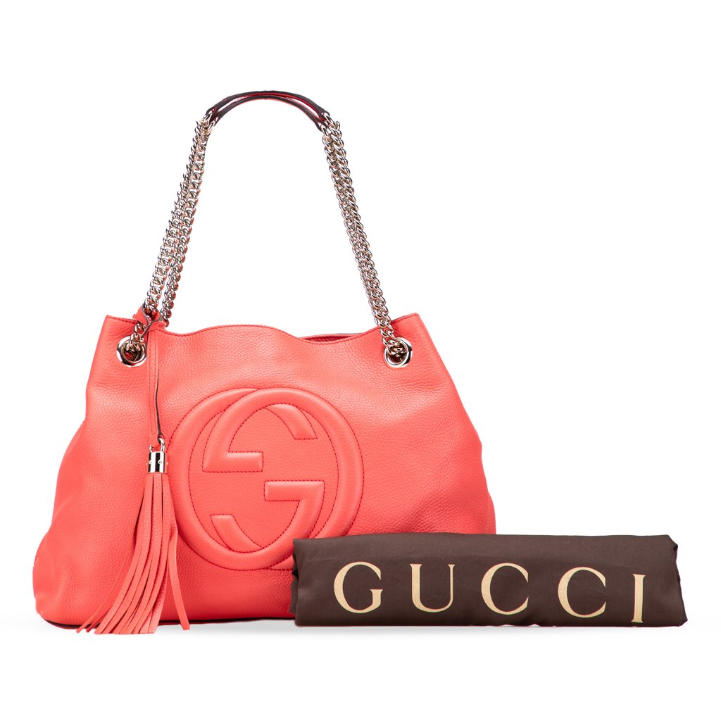 Gucci Medium Leather Soho Chain Tote - Image 13
