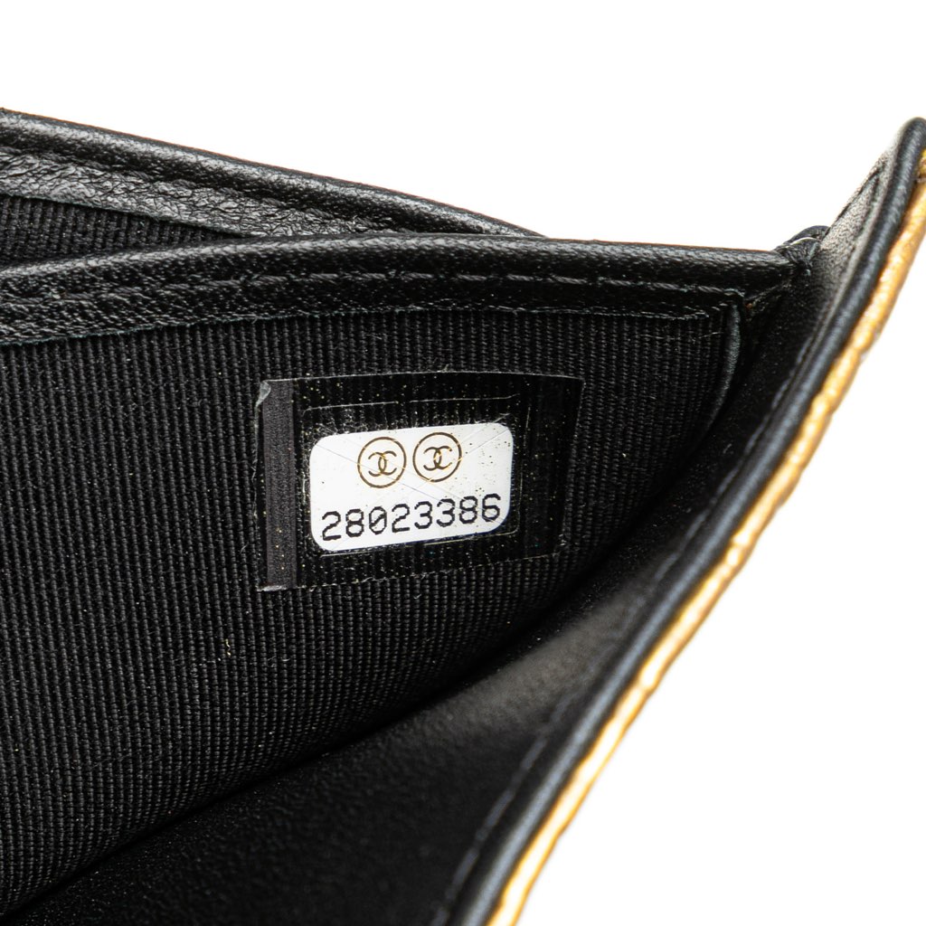 Chanel CC Metallic Calfskin Crocodile Embossed Compact Flap Wallet - Detail 2