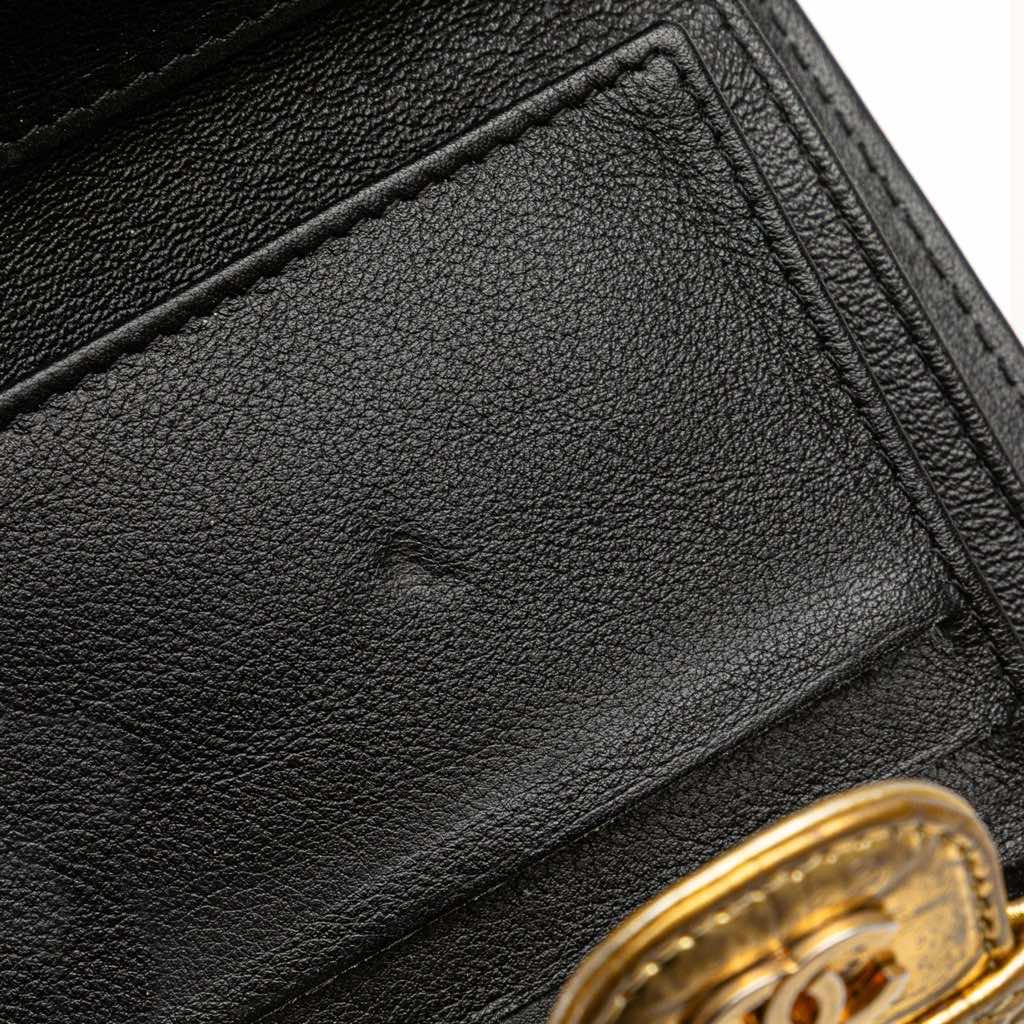 Chanel CC Metallic Calfskin Crocodile Embossed Compact Flap Wallet - Image 10