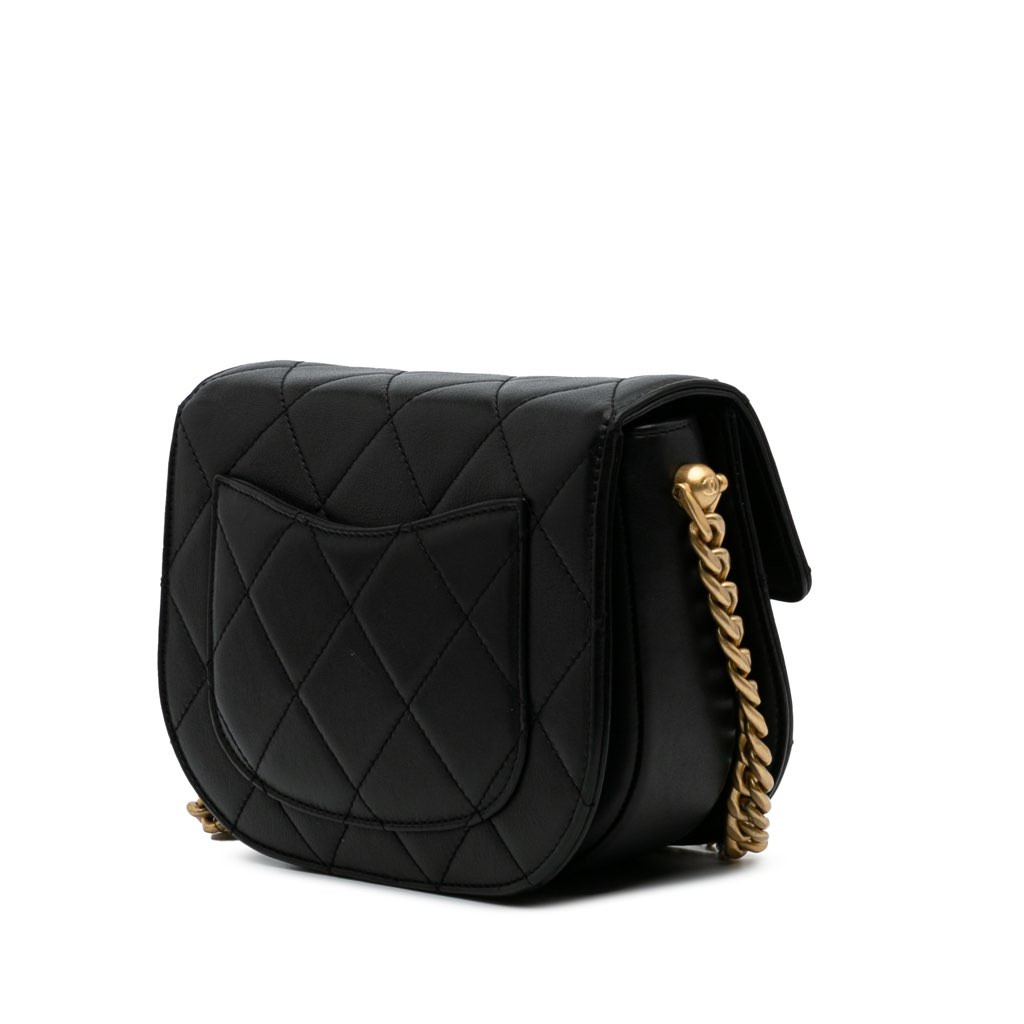 Chanel CC Quilted Calfskin Round Moon Messenger Flap - 2