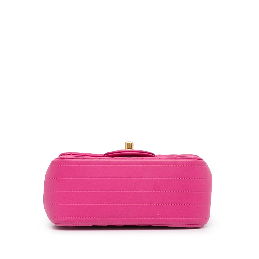 Chanel Mini Square Classic Chevron Lambskin Single Flap - 5