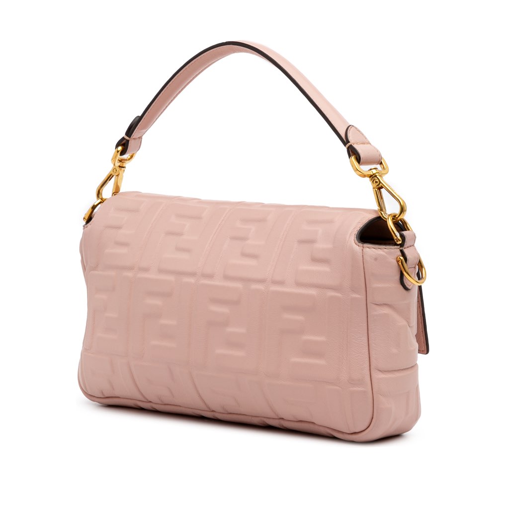 Fendi Zucca Embossed Leather Baguette Satchel - 2
