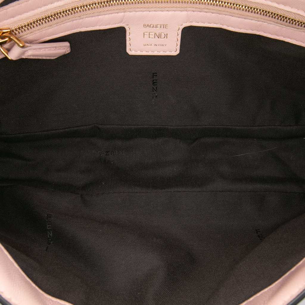 Fendi Zucca Embossed Leather Baguette Satchel - 4