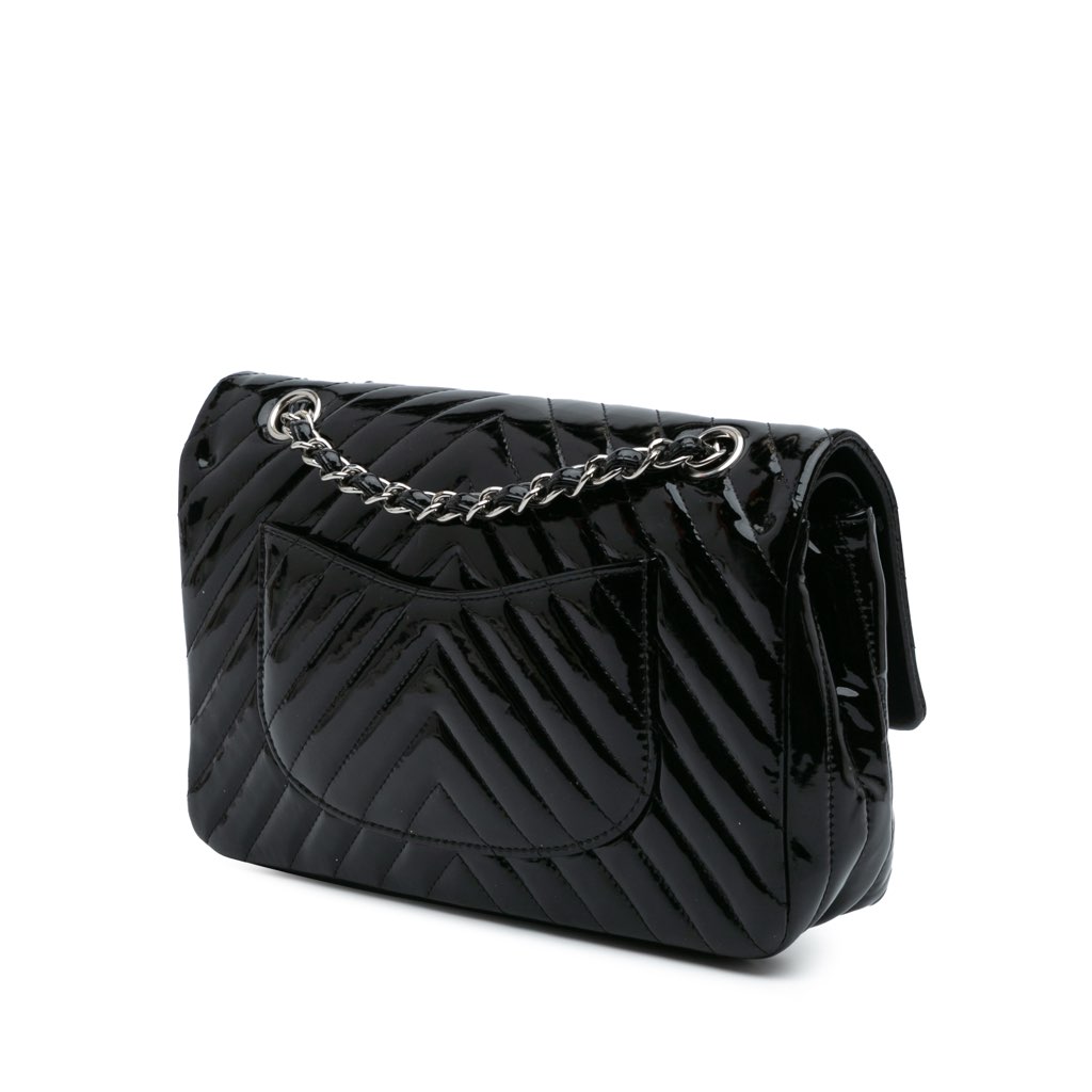 Chanel Medium Classic Chevron Patent Double Flap - 2