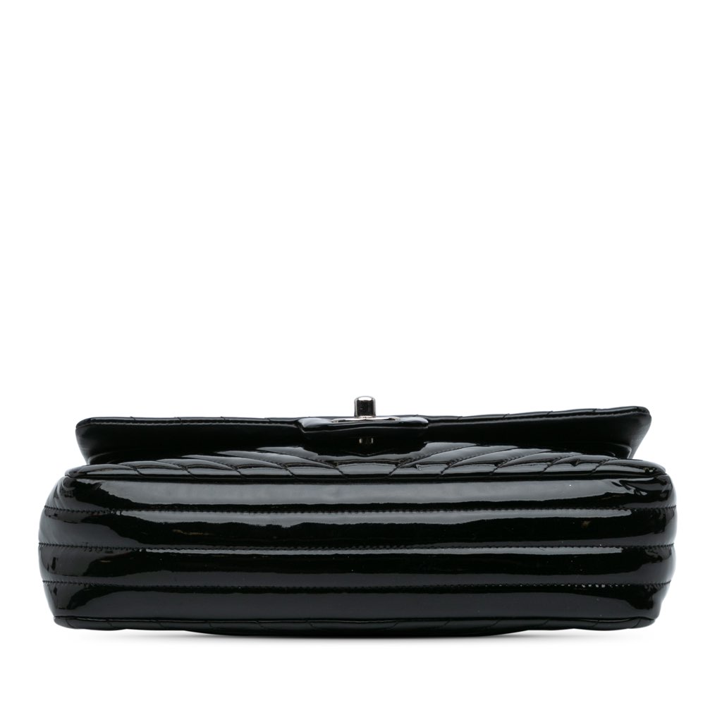 Chanel Medium Classic Chevron Patent Double Flap - 3
