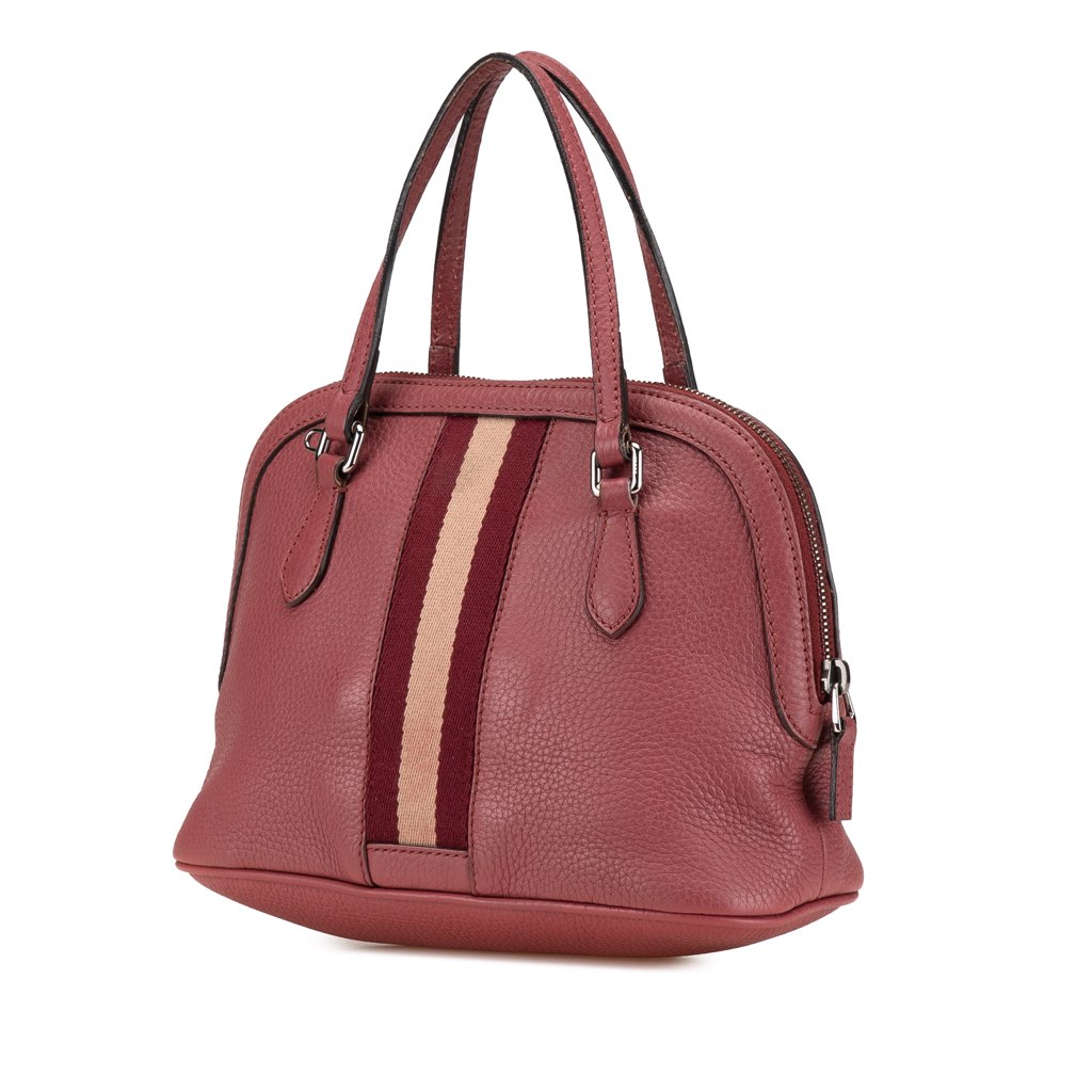 Gucci Mini Leather Web Dome Satchel - 2