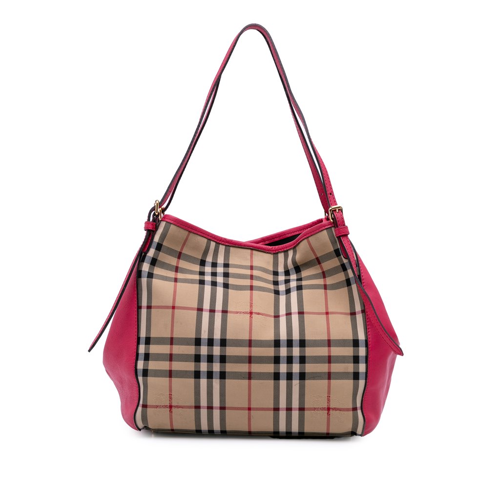 Burberry Small Haymarket Check Canvas and Leather Canterbury Tote