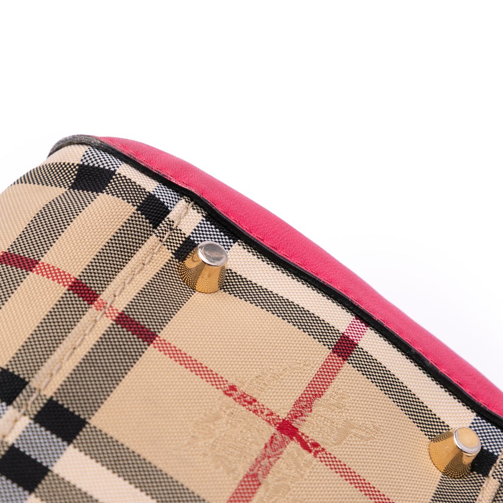 Burberry Small Haymarket Check Canvas and Leather Canterbury Tote - Image 10