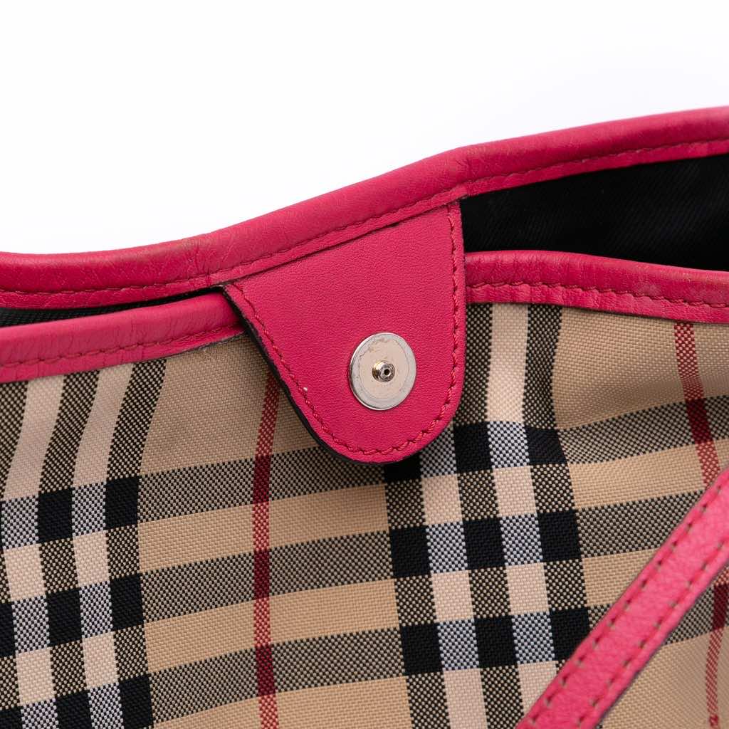 Burberry Small Haymarket Check Canvas and Leather Canterbury Tote - Image 11
