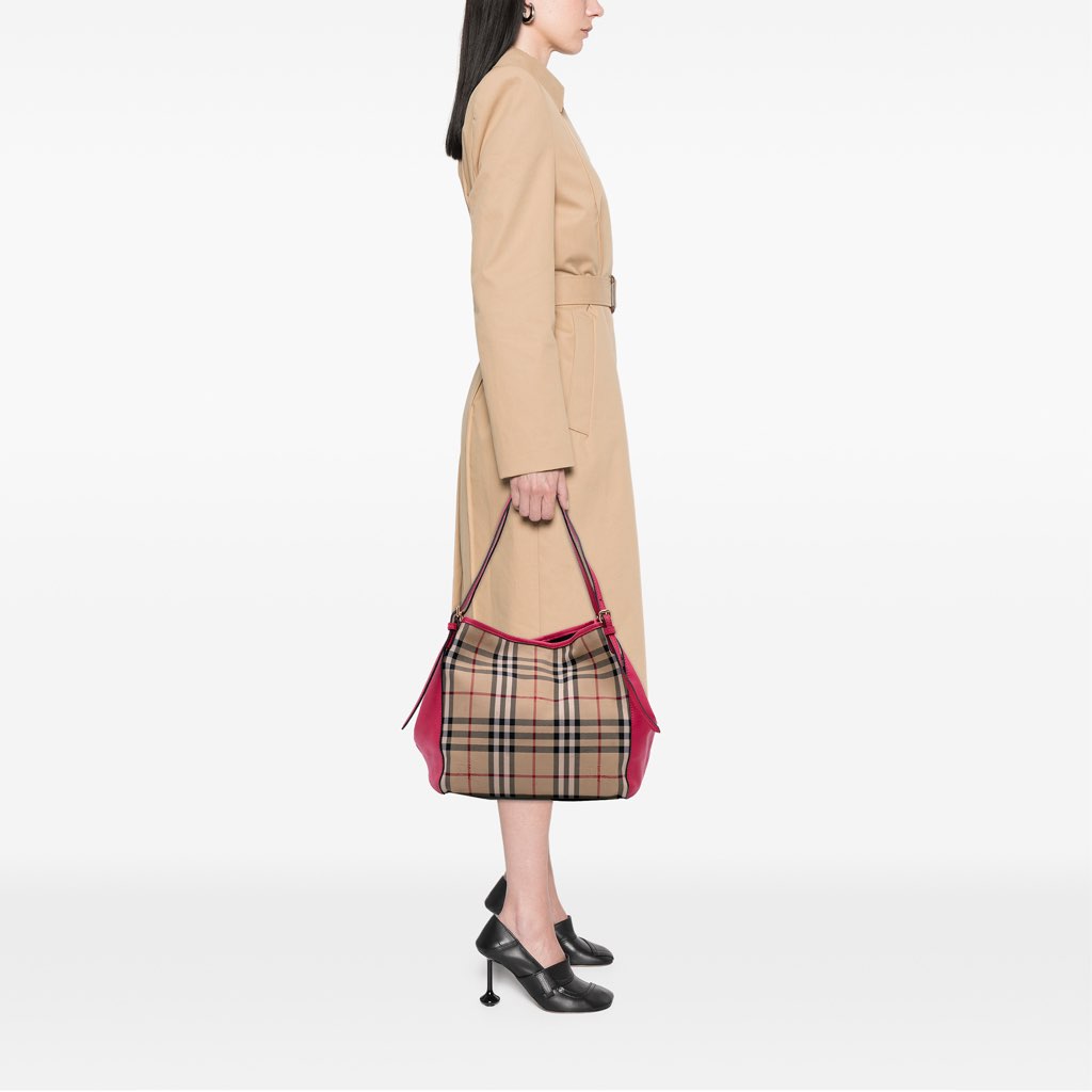 Burberry Small Haymarket Check Canvas and Leather Canterbury Tote - Image 12