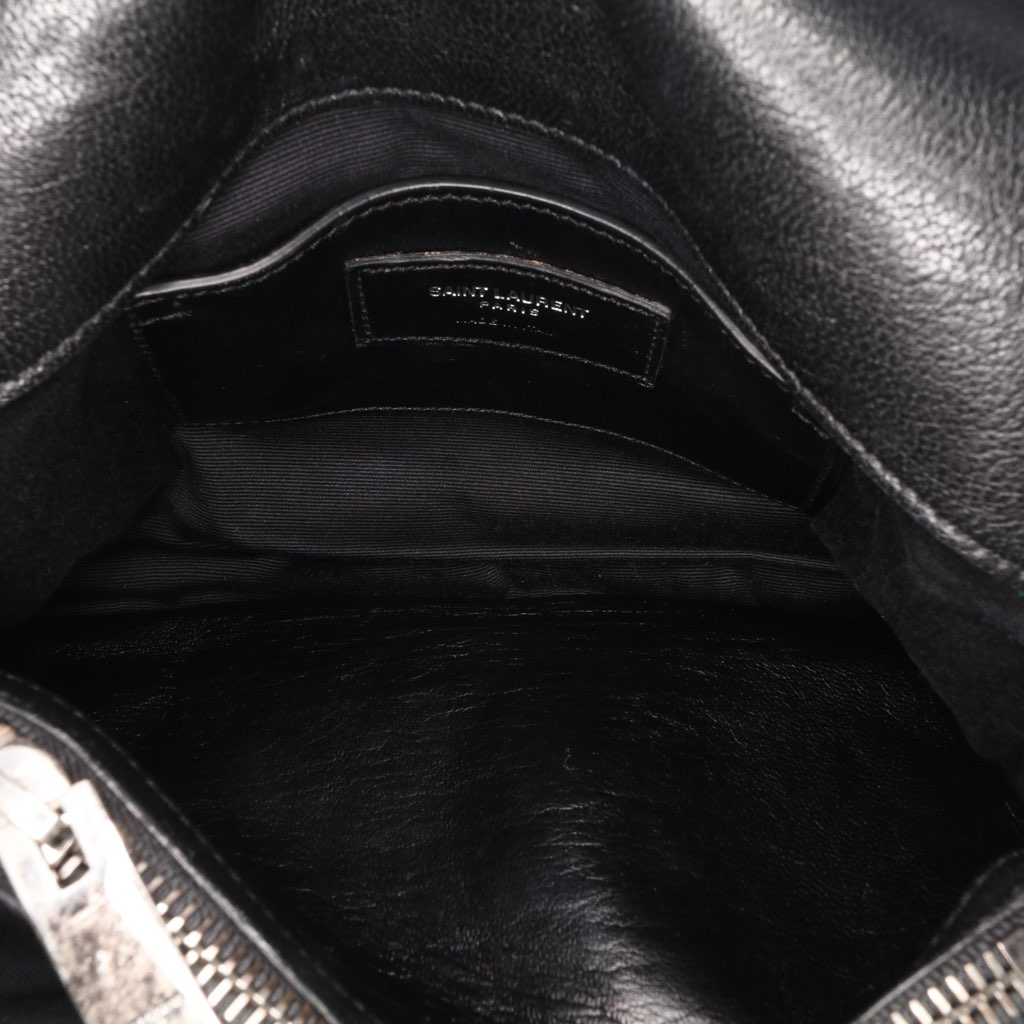 Saint Laurent Medium Quilted Chevron Sheepskin College Satchel - 4