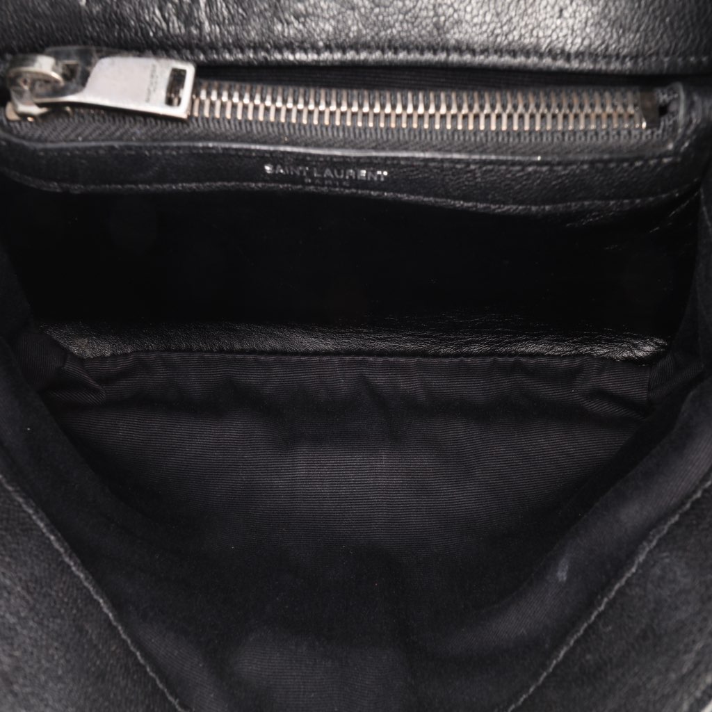 Saint Laurent Medium Quilted Chevron Sheepskin College Satchel - 5