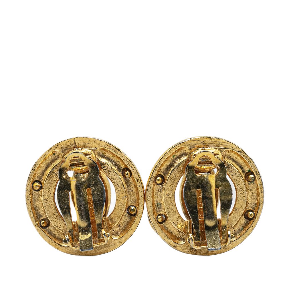 Chanel Gold Plated CC Clip On Earrings - 2