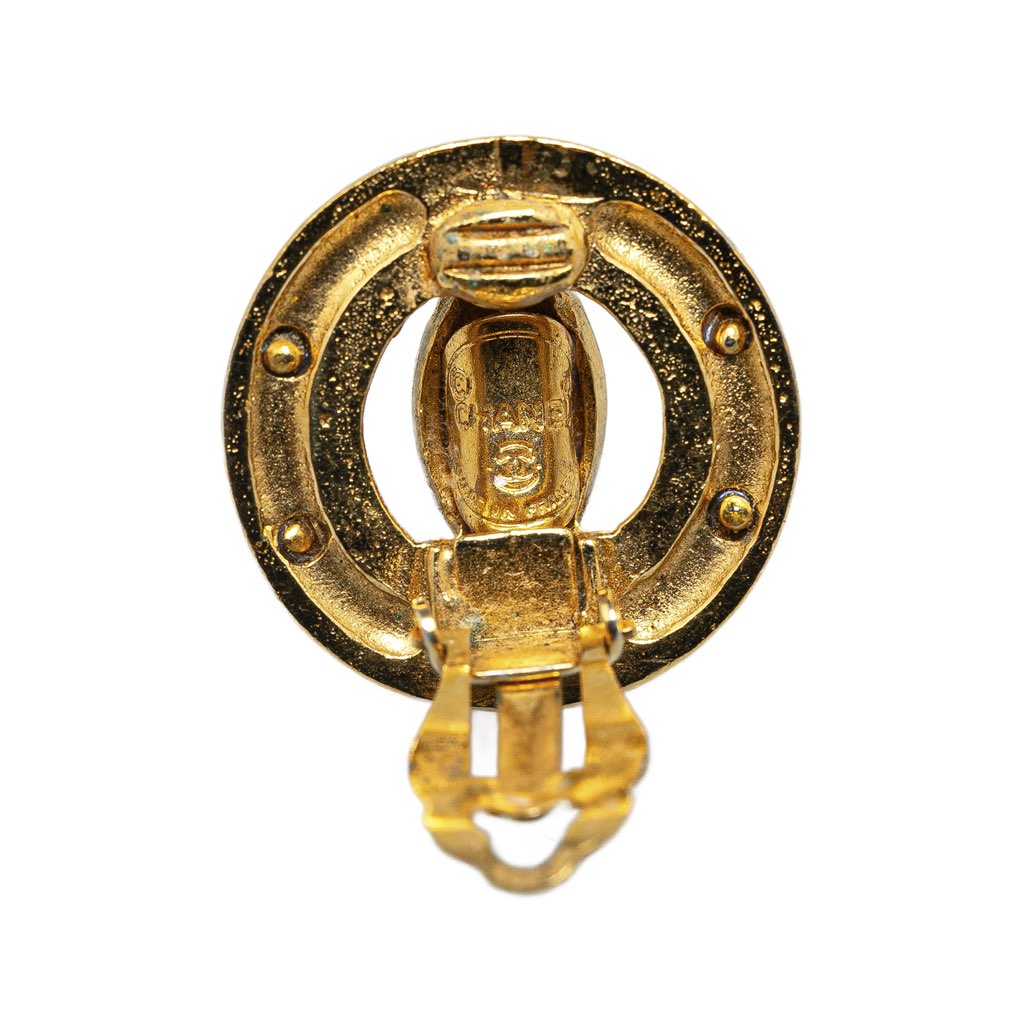 Chanel Gold Plated CC Clip On Earrings - 3