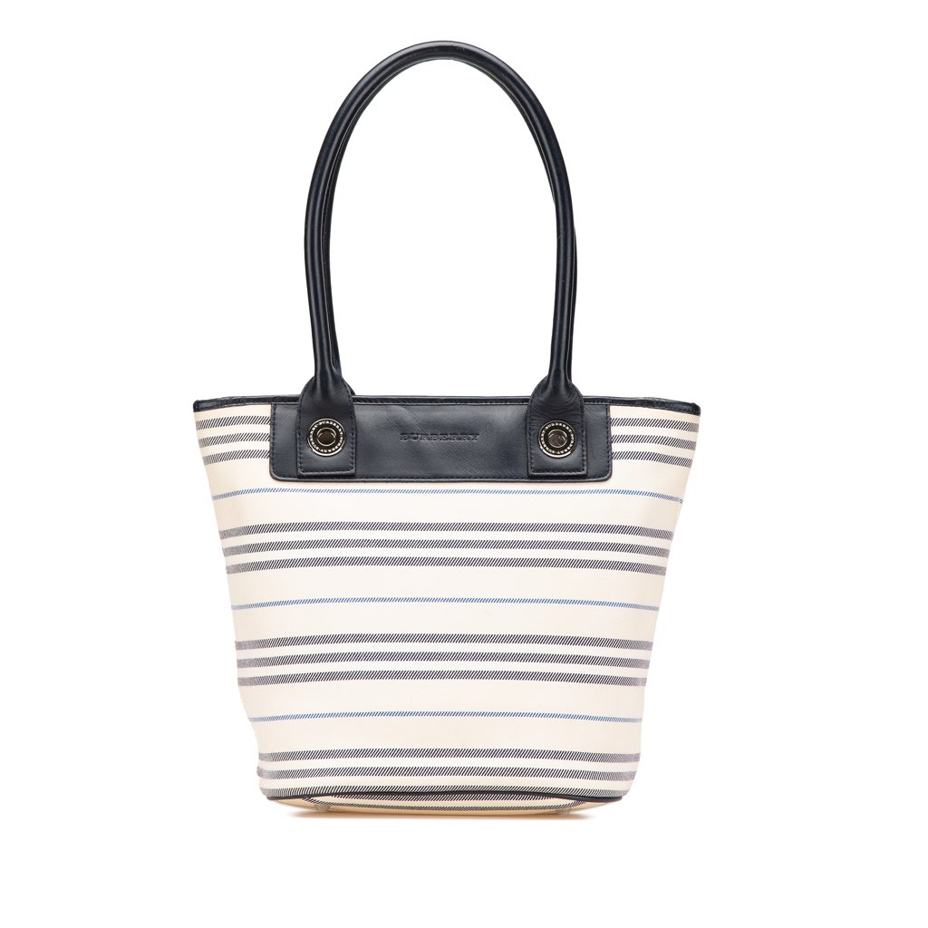 Burberry Stripes Canvas Shoulder Bag