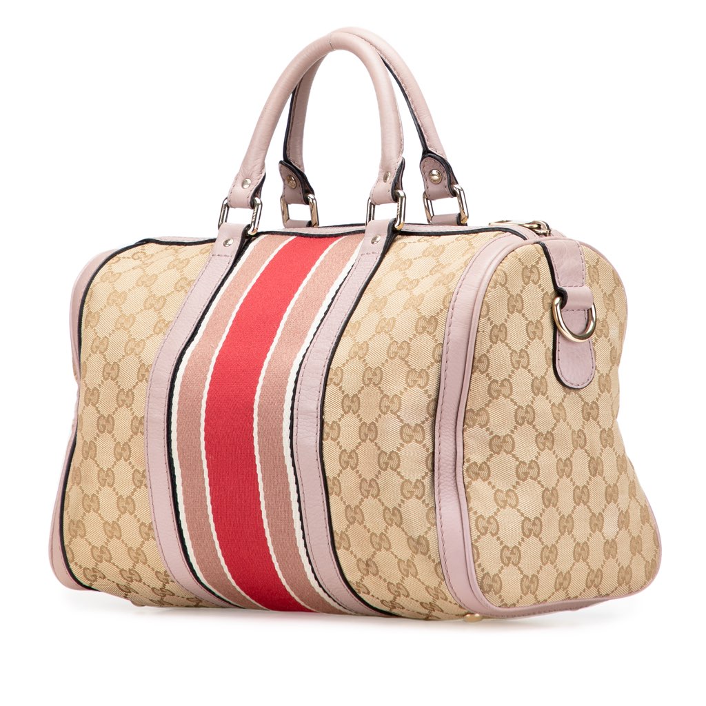 Gucci GG Canvas Web Joy Boston Bag - Back view
