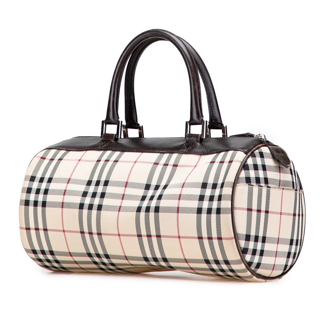 Burberry House Check Canvas Barrel Handbag - 2