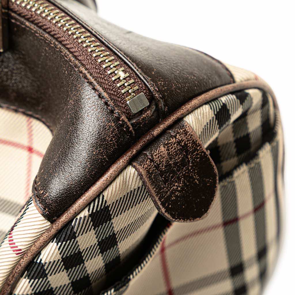 Burberry House Check Canvas Barrel Handbag - 5