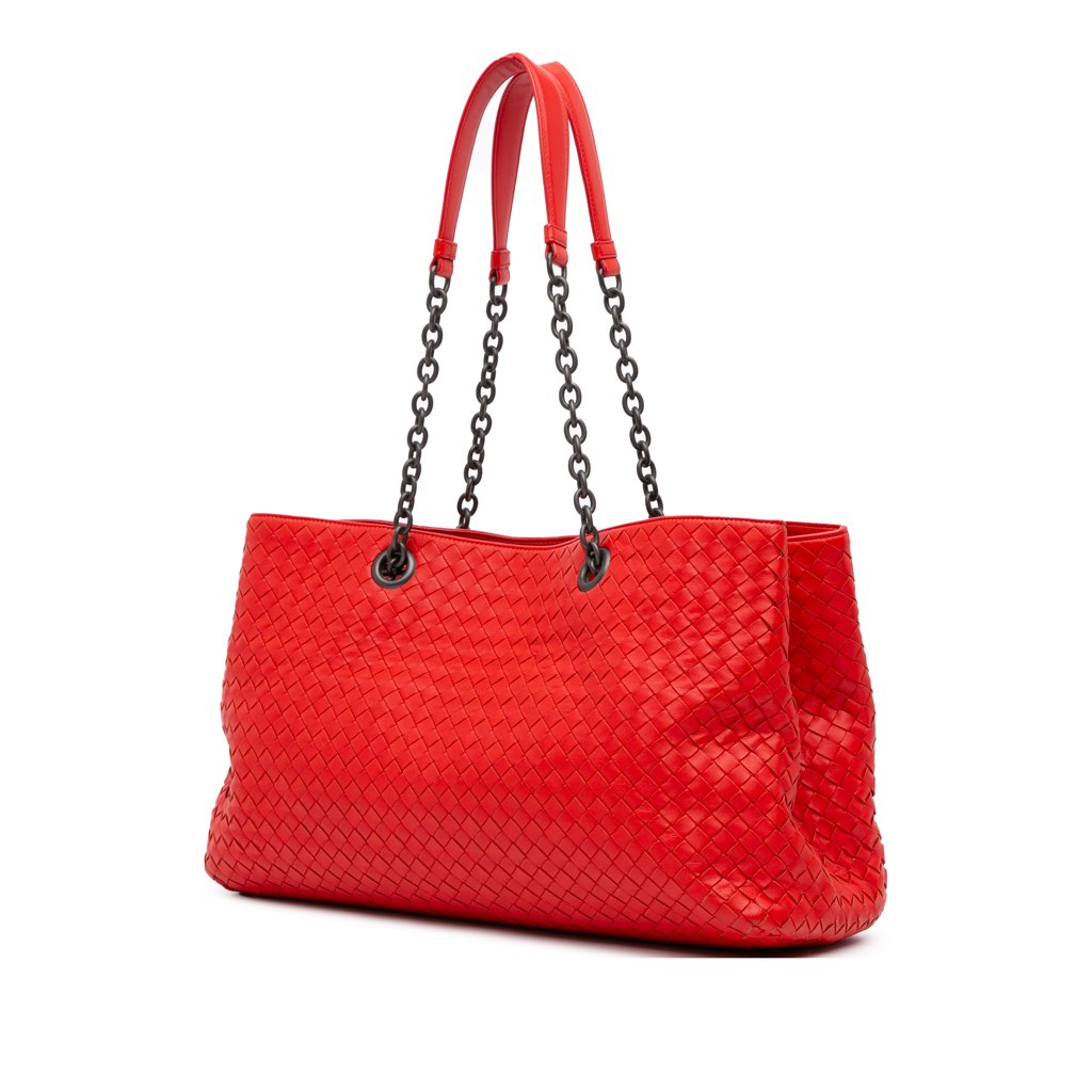 Bottega Veneta Medium Nappa Intrecciato Double Chain Tote - Back view