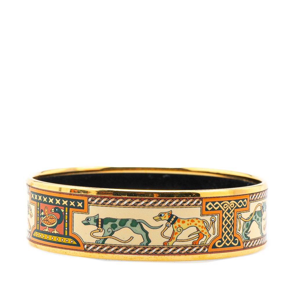 Hermès Wide Greyhound Enamel Bangle 65 - 2