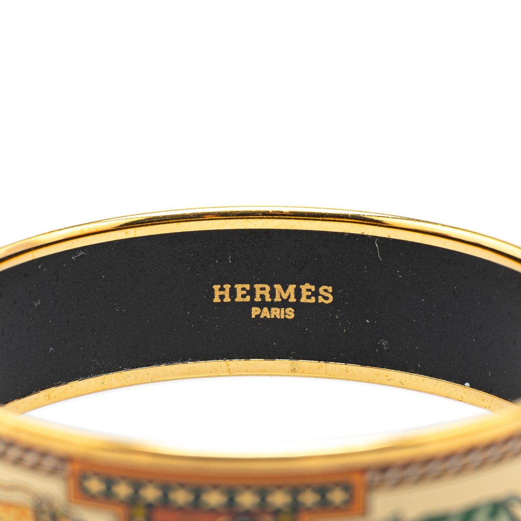 Hermès Wide Greyhound Enamel Bangle 65 - 4