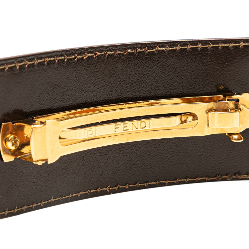 Fendi Zucca Canvas Barrette Hair Clip - Image 6