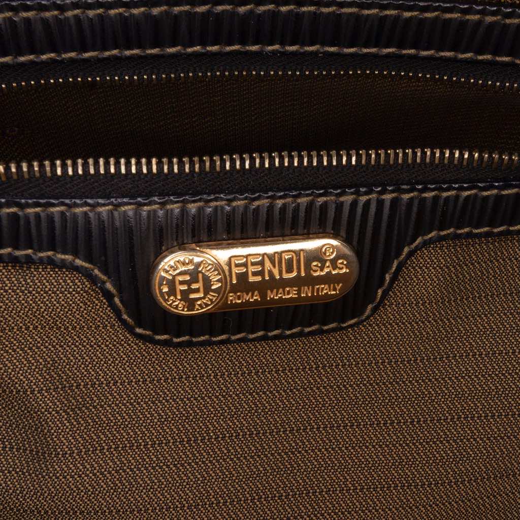 Fendi Pequin Canvas Handbag - 5