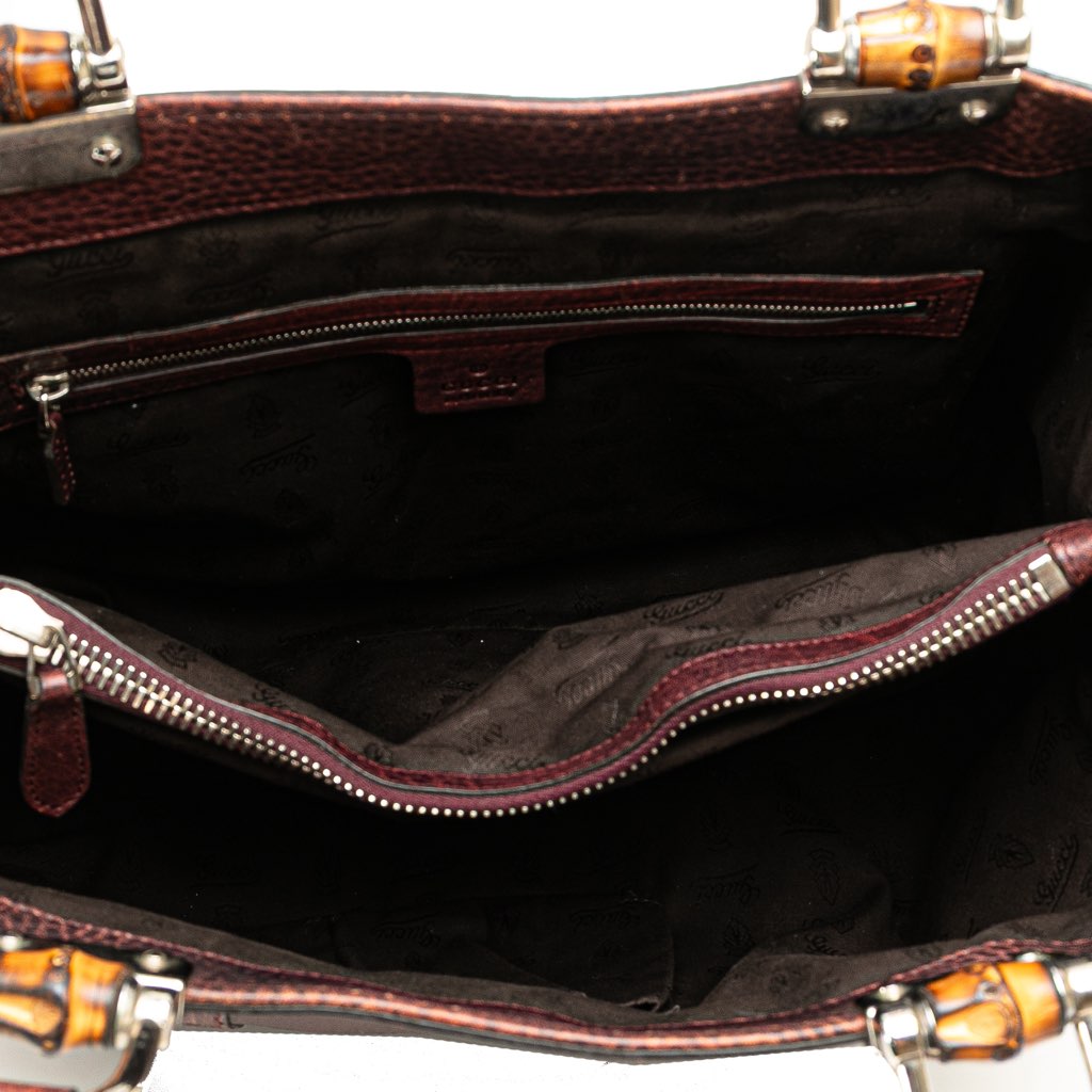 Gucci Guccissima Trimmed Leather Bamboo Libeccio Tote - 4