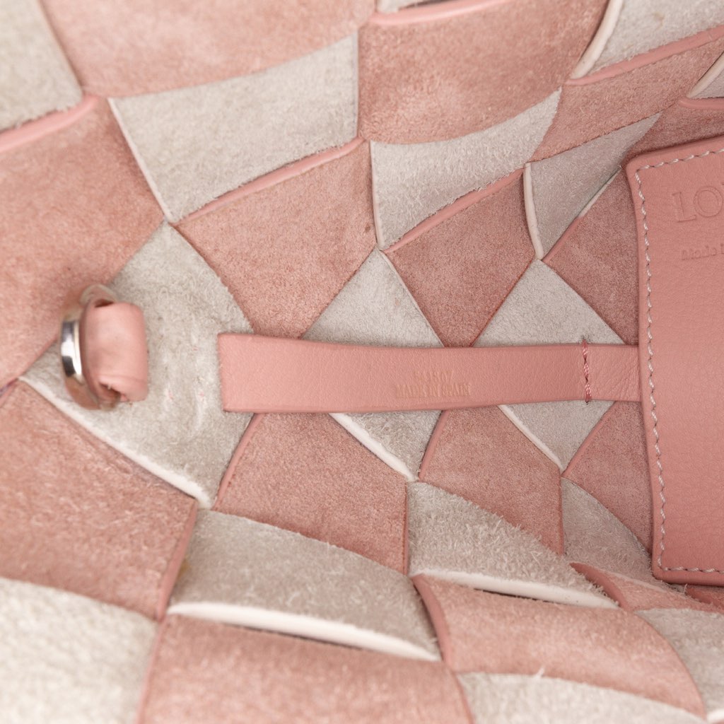 Loewe Mini Woven Calfskin Gingham Basket Bag - Side view