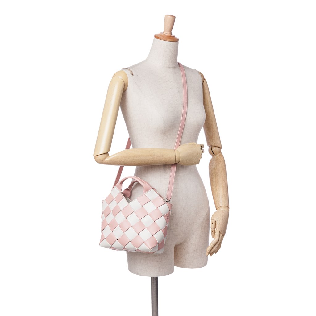 Loewe Mini Woven Calfskin Gingham Basket Bag - Image 12