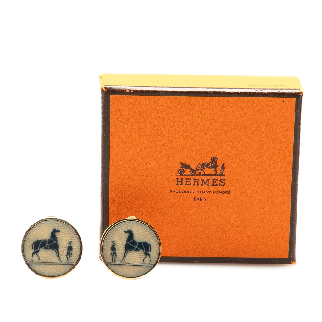 Hermès Caleche Horse Clip On Earrings - 4