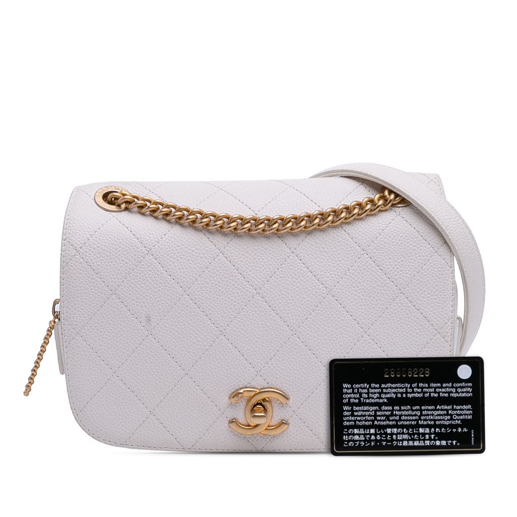 Chanel CC Quilted Caviar Turnlock Full Flap - Image 15