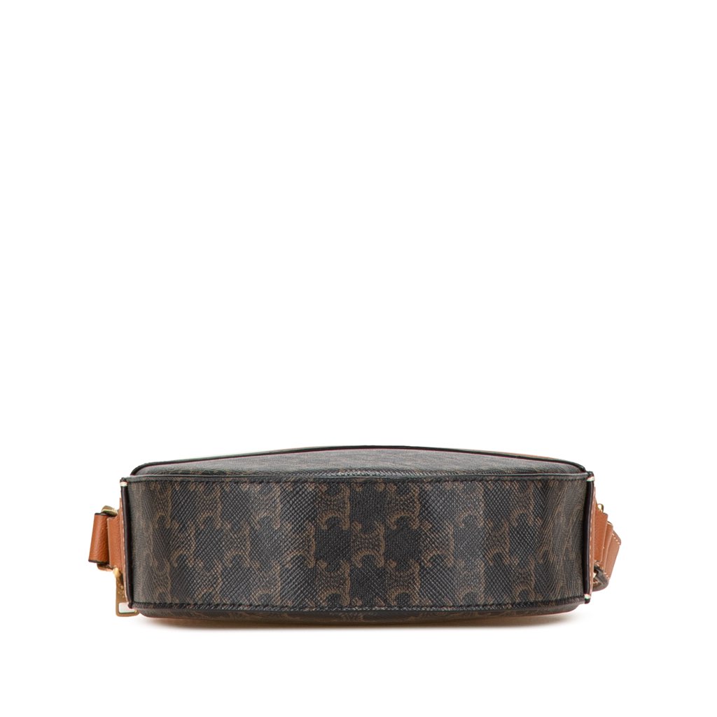 Celine Triomphe Coated Canvas Round Purse on Strap - 3