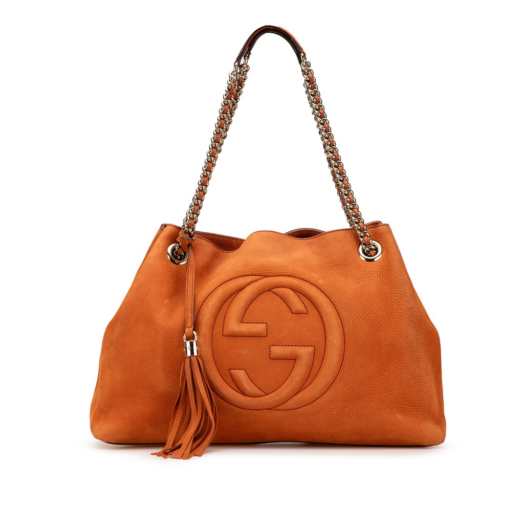 Gucci Medium Nubuck Leather Soho Chain Tote