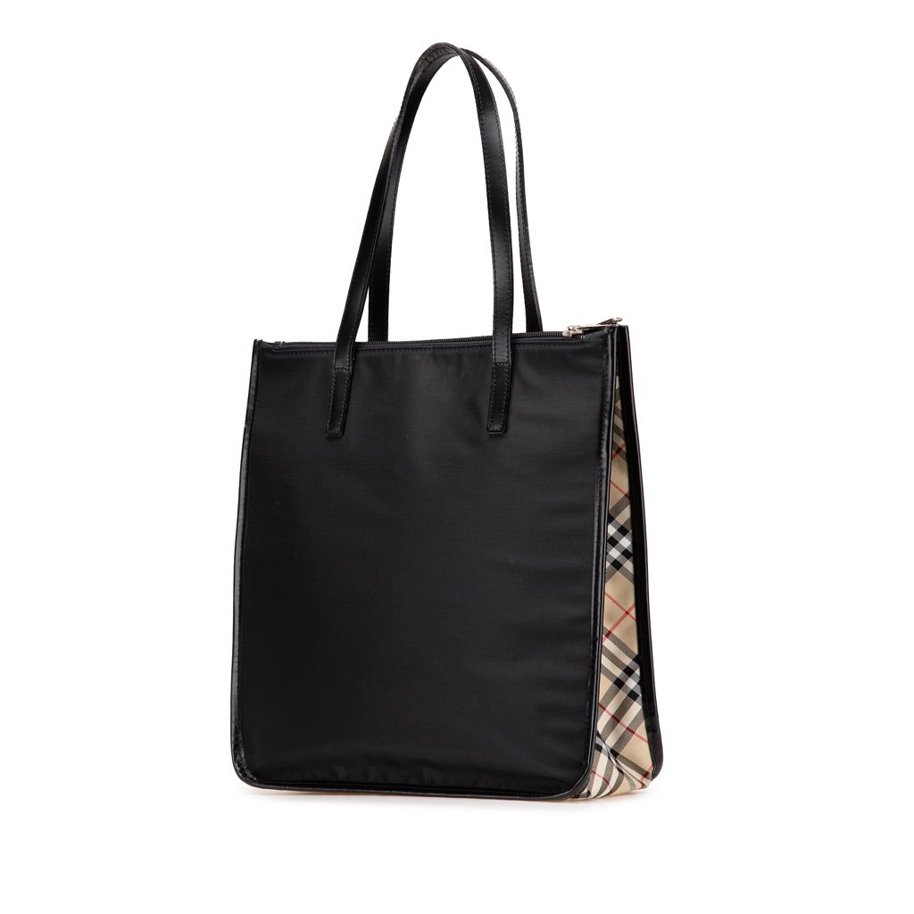 Burberry Nova Check Trimmed Nylon Tote - Back view