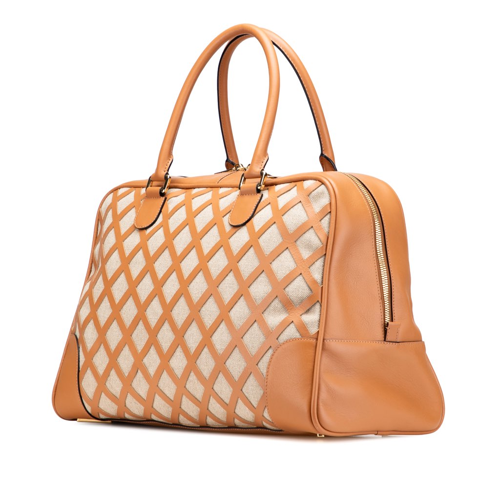 Loewe Extra Large Canvas and Cut Out Leather Amazona 75 - Back view