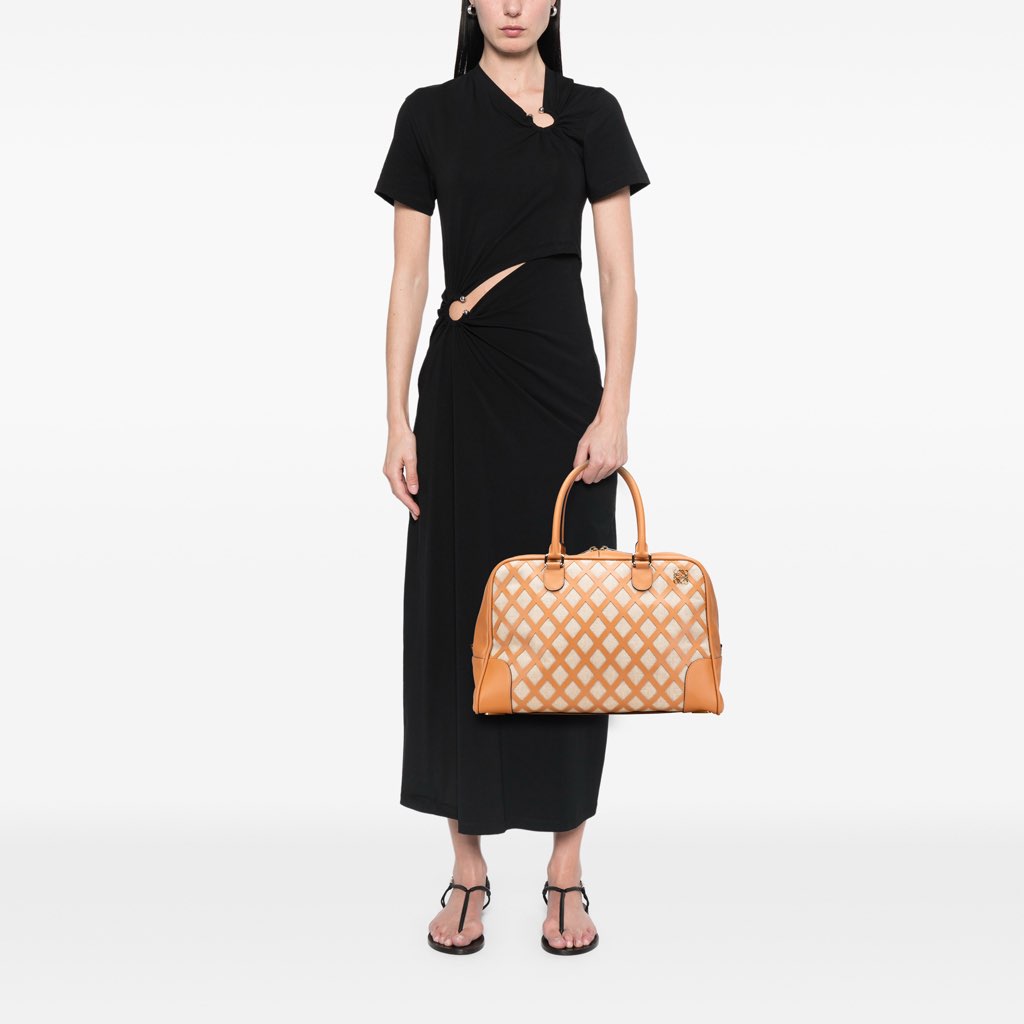 Loewe Extra Large Canvas and Cut Out Leather Amazona 75 - Image 13