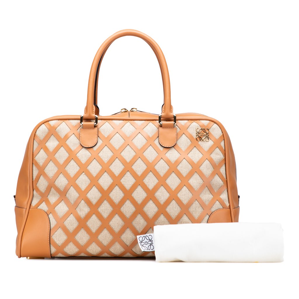 Loewe Extra Large Canvas and Cut Out Leather Amazona 75 - Image 14