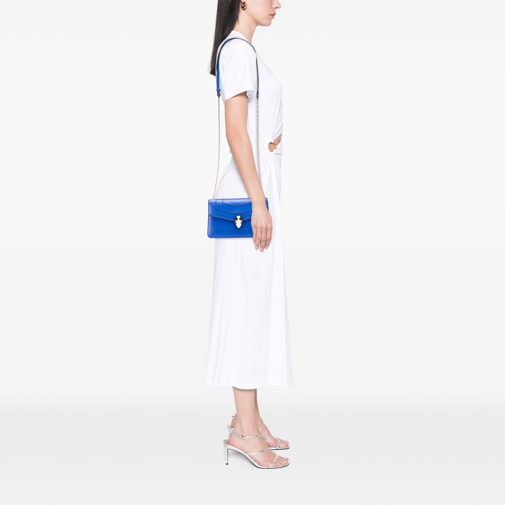 Bvlgari Small Leather Serpenti Forever Chain Crossbody - Image 11