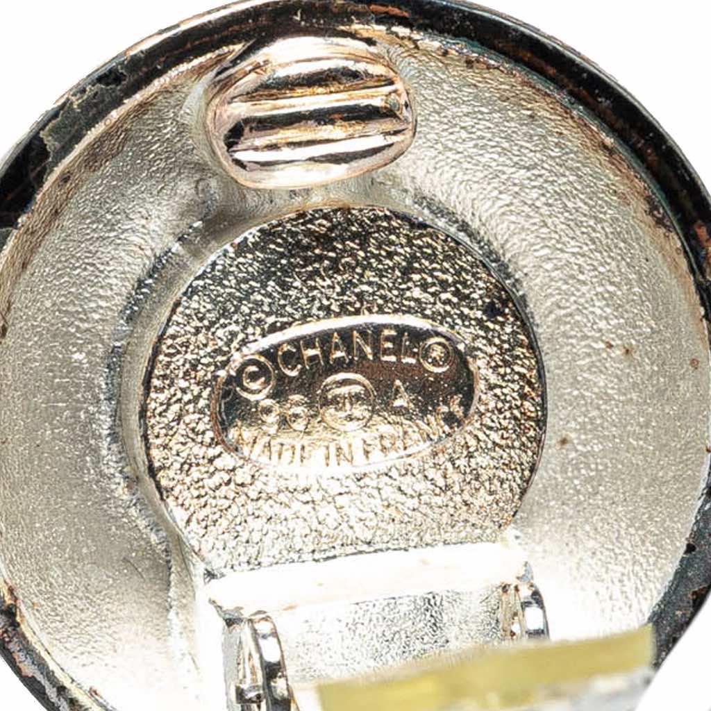 Chanel Gold Plated Silver CC Round Clip on Earrings - 3