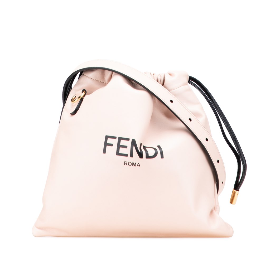 Fendi Small Leather Logo Drawstring Crossbody