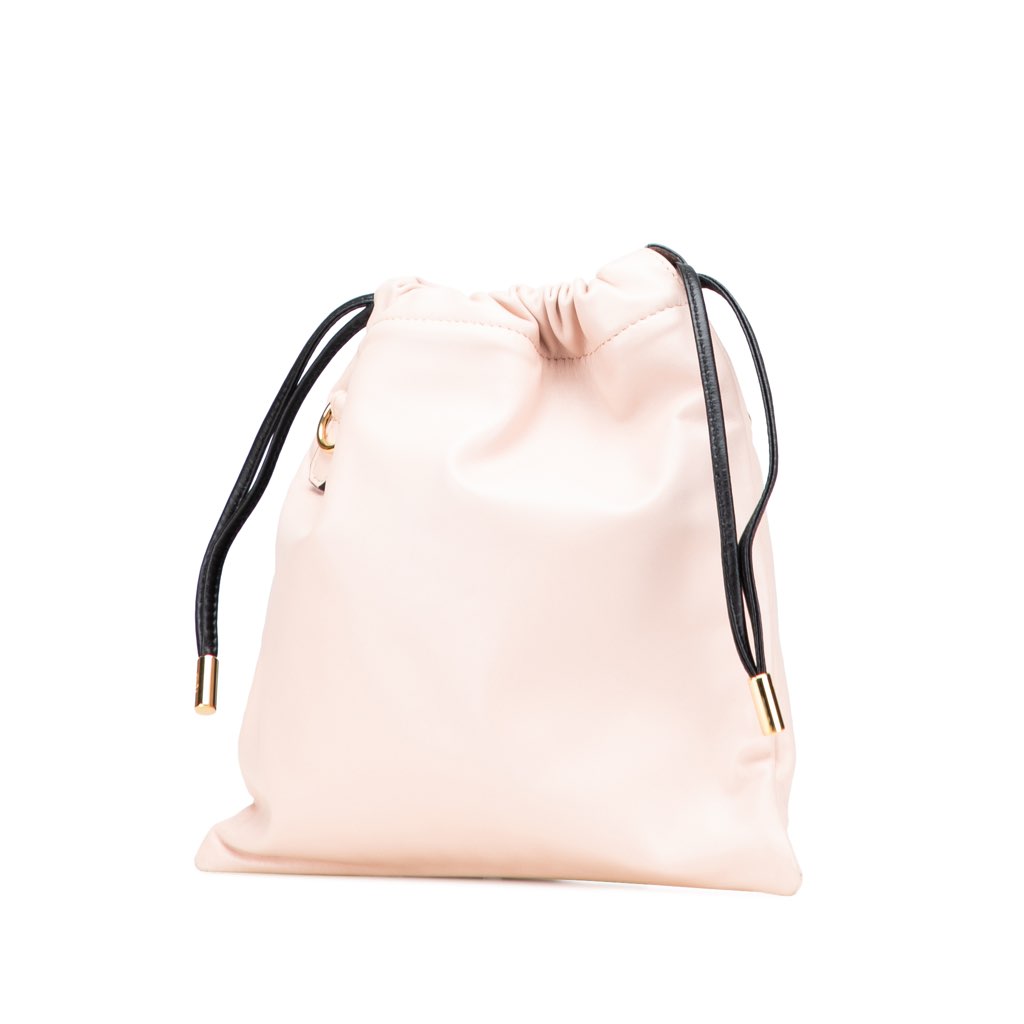 Fendi Small Leather Logo Drawstring Crossbody - Back view