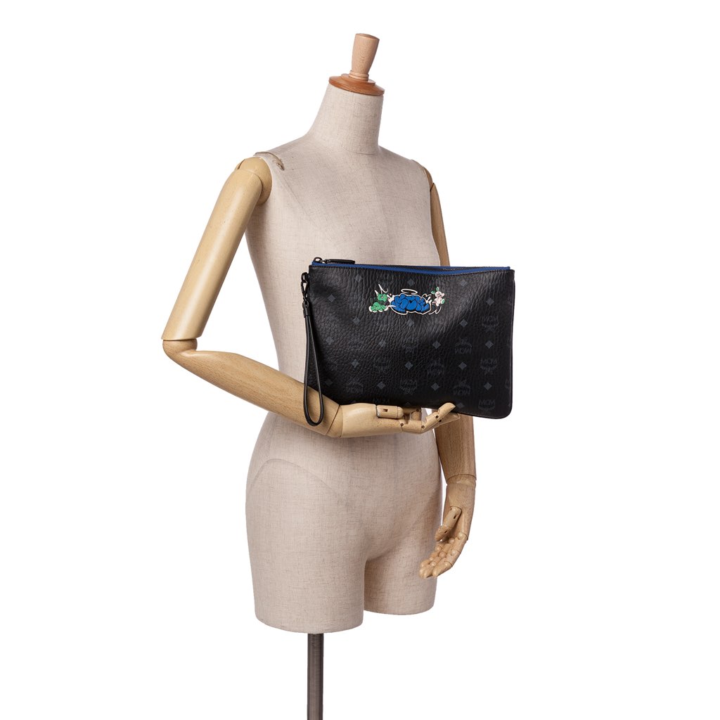 Mcm Sambypen Haru Henry Kaiser Visetos Coated Canvas Clutch - Image 15