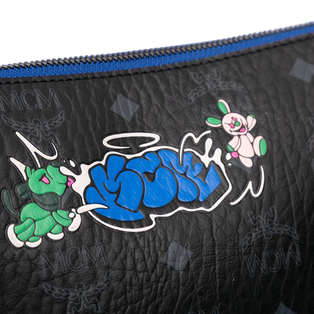 Mcm Sambypen Haru Henry Kaiser Visetos Coated Canvas Clutch - Image 10