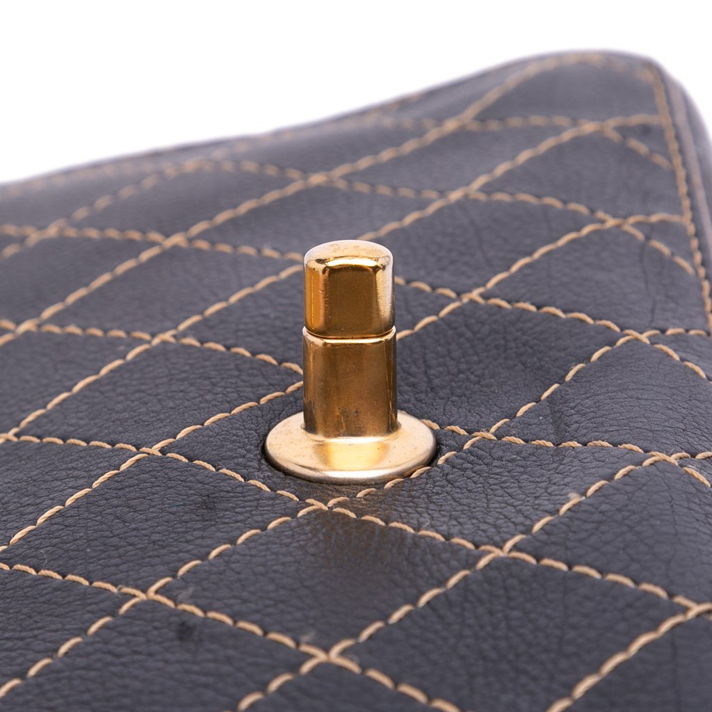 Chanel Medium Classic Calfskin Wild Stitch Double Flap - Image 10