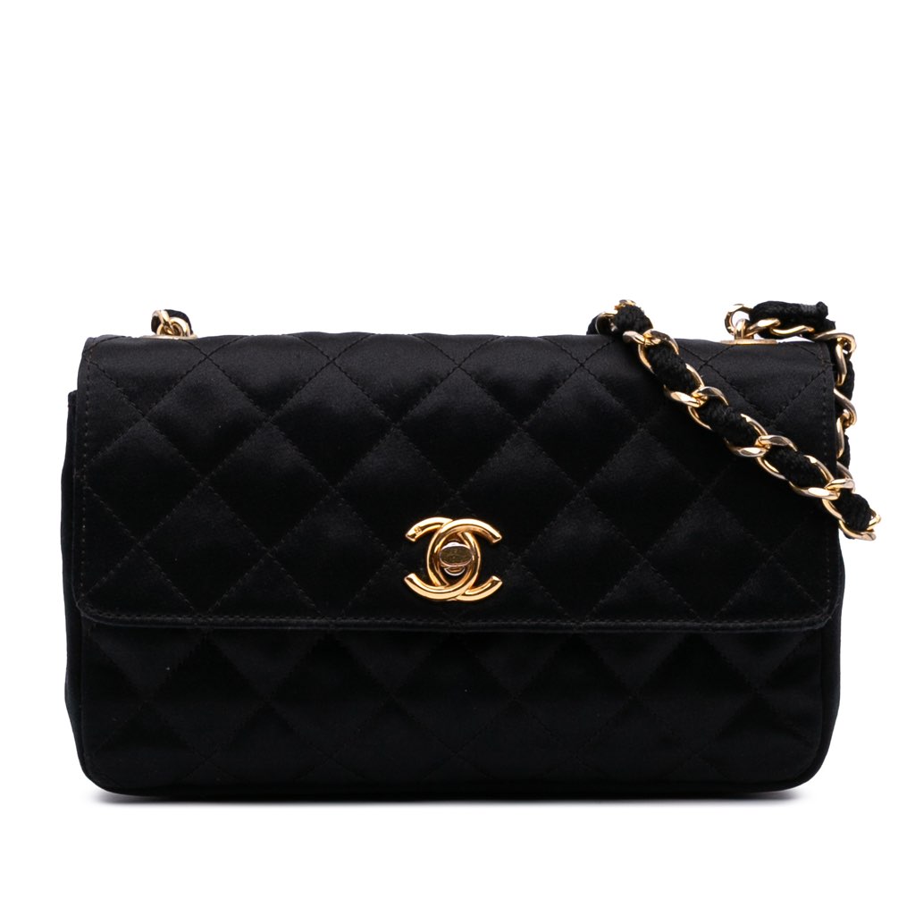 Chanel Mini Rectangular CC Quilted Satin Flap