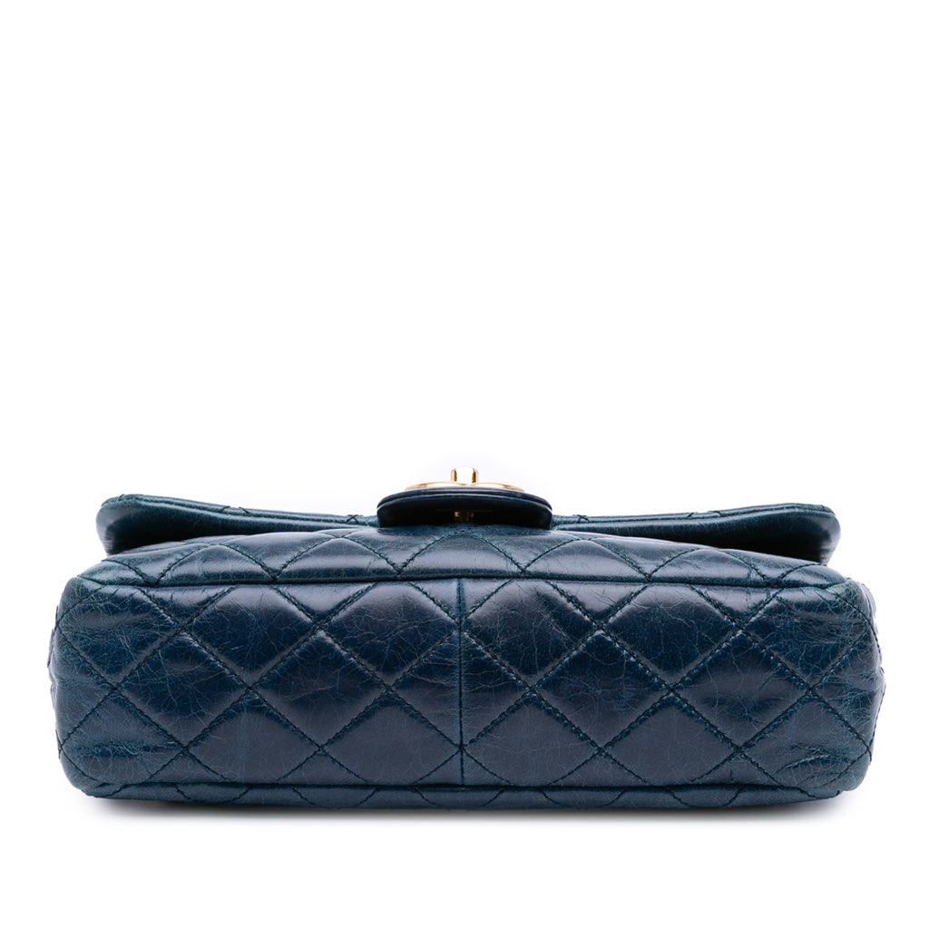 Chanel Small Glazed Calfskin Castle Rock Top Handle Flap - 3